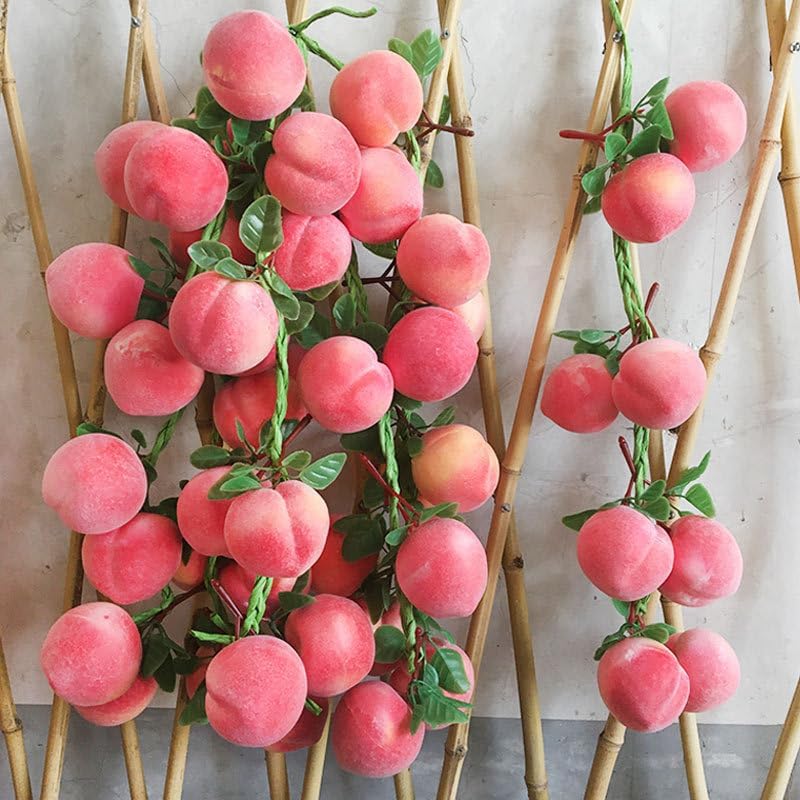 Artificial Fruits Pack Fruit Kebabs, Fake Fruit Set Foam Fruit for Decor, Decorative Fruit for Home Party Vase Fillers Photography Props (Juicy Peach,10pcs)