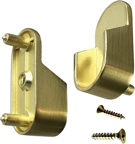 Miniatura 7 de Desunia Soporte medio ovalado para barra de armario, latón satinado, 1 paquete Colgador medio