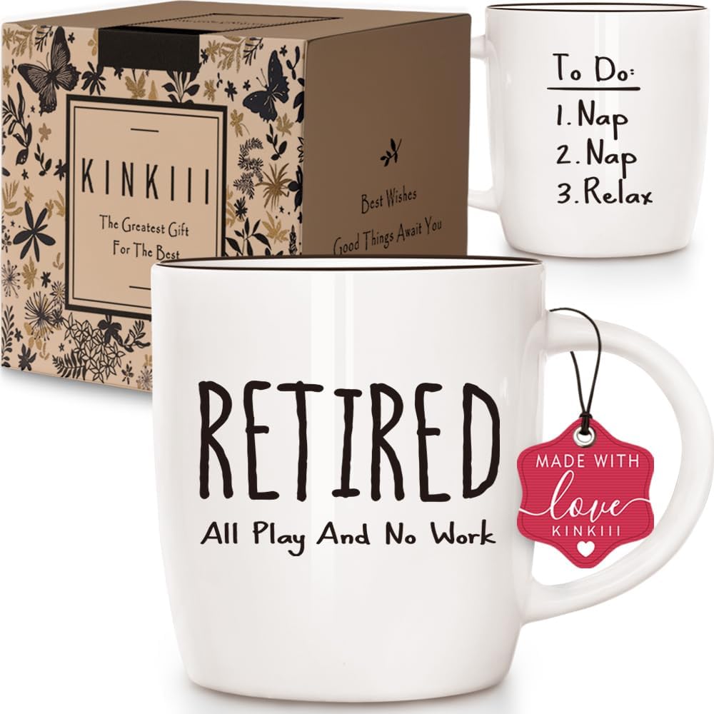 Funny Retirement Coffee Mug Gifts All Play And No Work for Retired Women Men, Funny Retirement Gift for Grandparents Parents Him Her Wife Husband Boss Teacher Nurse, Thanksgiving Christmas Gift, 13oz