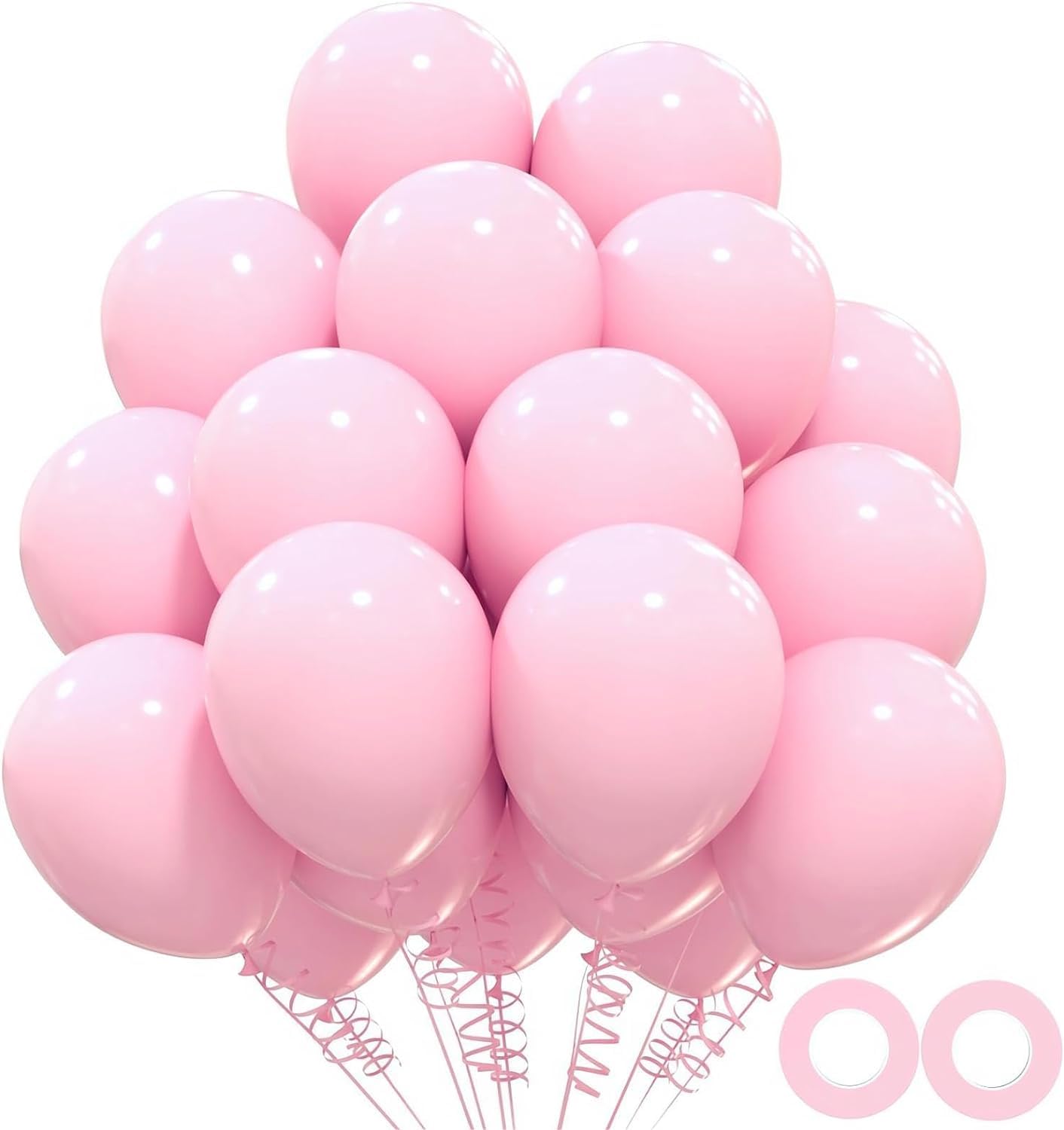 Pink Balloons, 50 Pcs 12 Inch Balloons, Baby Pink Latex Balloon for Birthday Party, Gender Reveal, Bridal Shower, Baby Shower Wedding, and Princess Theme Girls Party Decorations