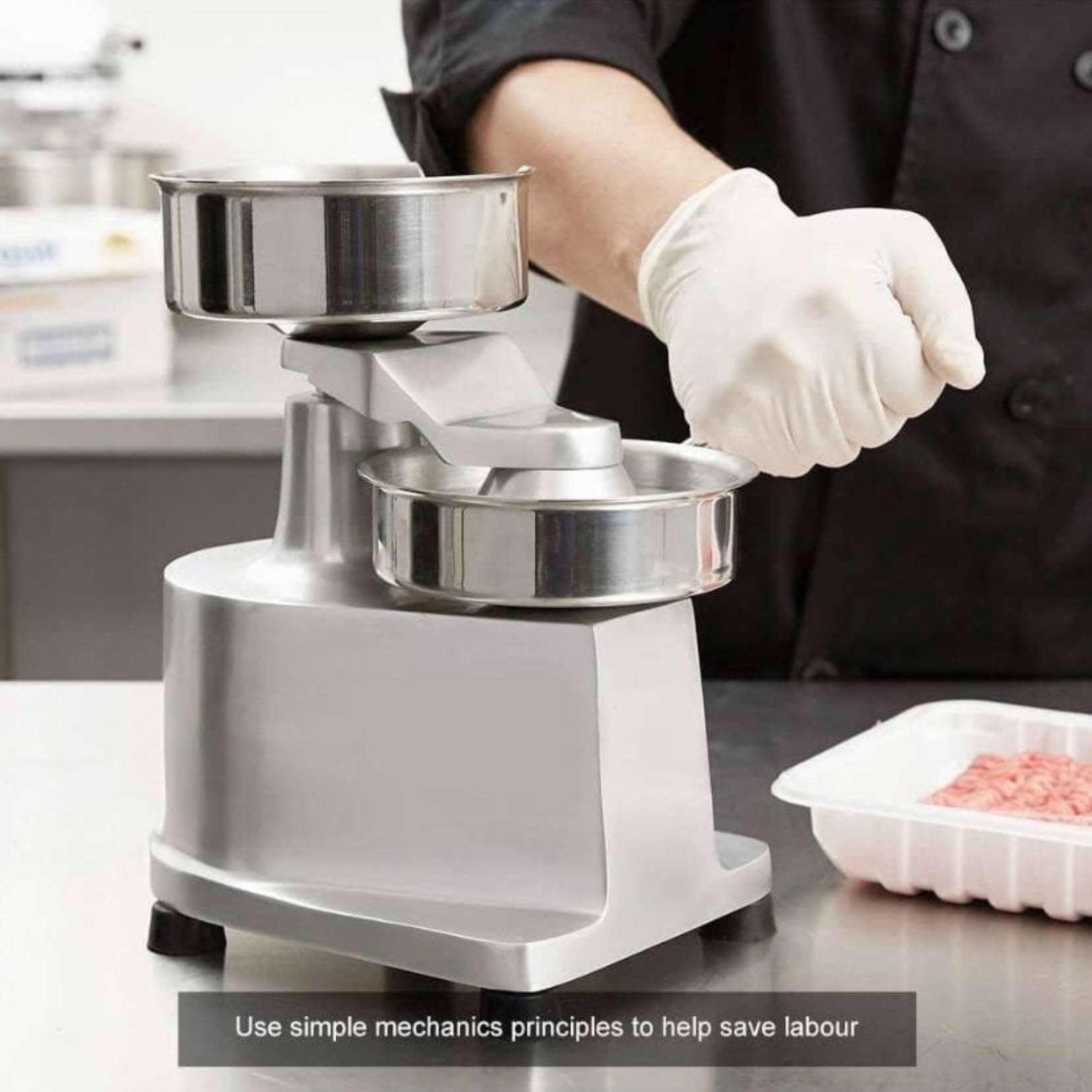 Robuster manueller Burger-Patty-Maker aus Edelstahl für gefüllte Burger, 12,7 cm, für Zuhause, Restaurant, Lebensmittelwagen