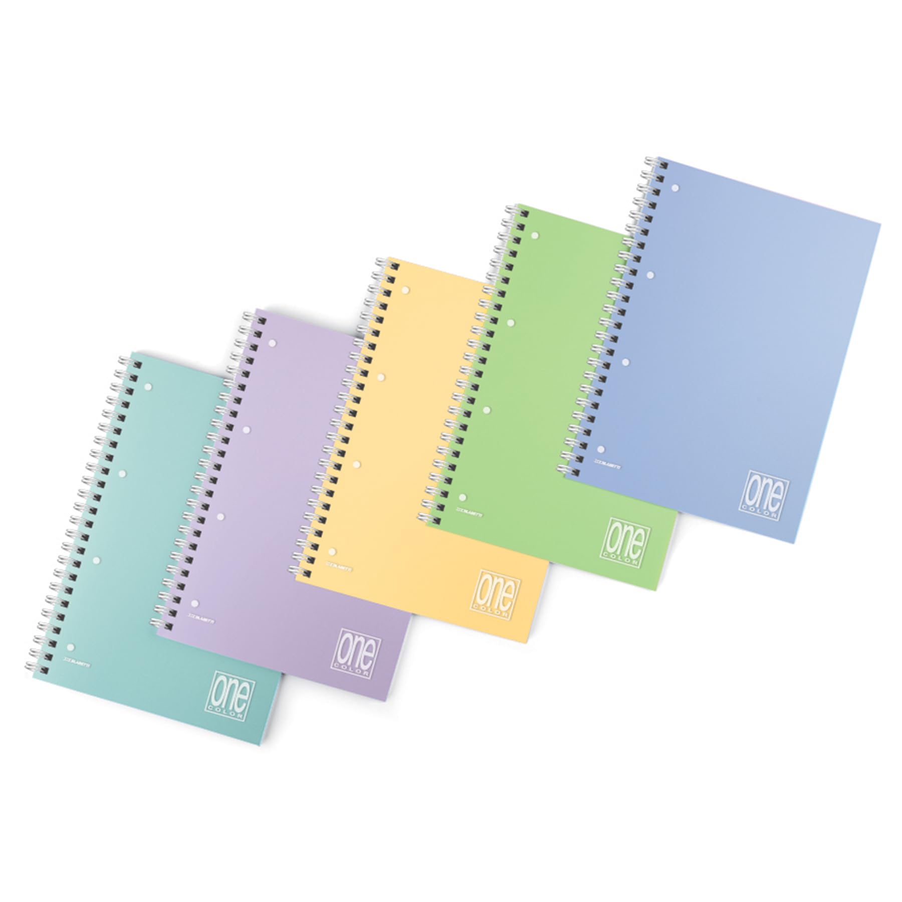 Blasetti Quaderni A4 Spirale 80 Gr Copertina Plastica Lavabile Set 6 Pezzi Colori Pastello Rigatura 5mm