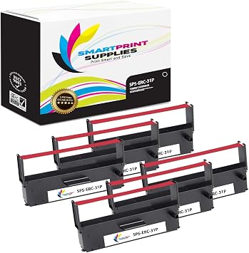 Compatible ERC-31P Purple Ribbon Cartridge for M-26-SA, TM-925 TM-930, IPC PRT 930-021 Meonic EP 640 NCR 7162 7166 7452 7453 Nikko NK-9300 Printer 5M Characters 6 Pack