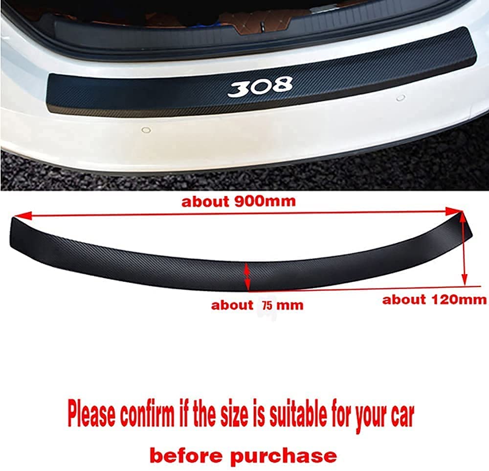 Kofferbak beschermstrip, voor Peugeot 308 SW 2015-2020 Auto Achterbumper Protector, Koolstofvezel Scuff Anti-Scratch Guard Cover Collision Strip Accessoires