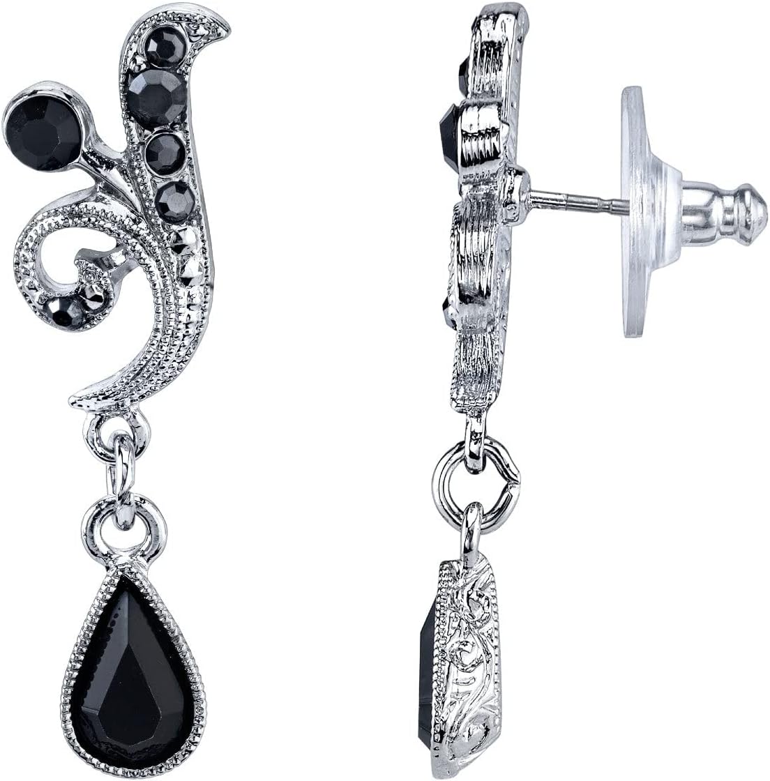 1928 Jewelry Women's Crystal Bridal Teardrop Earrings