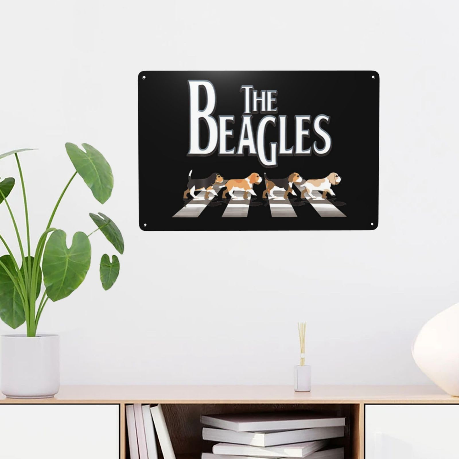 Amazon | ビーグル犬 犬柄 横断歩道 ブリキ看板 メタルプレート