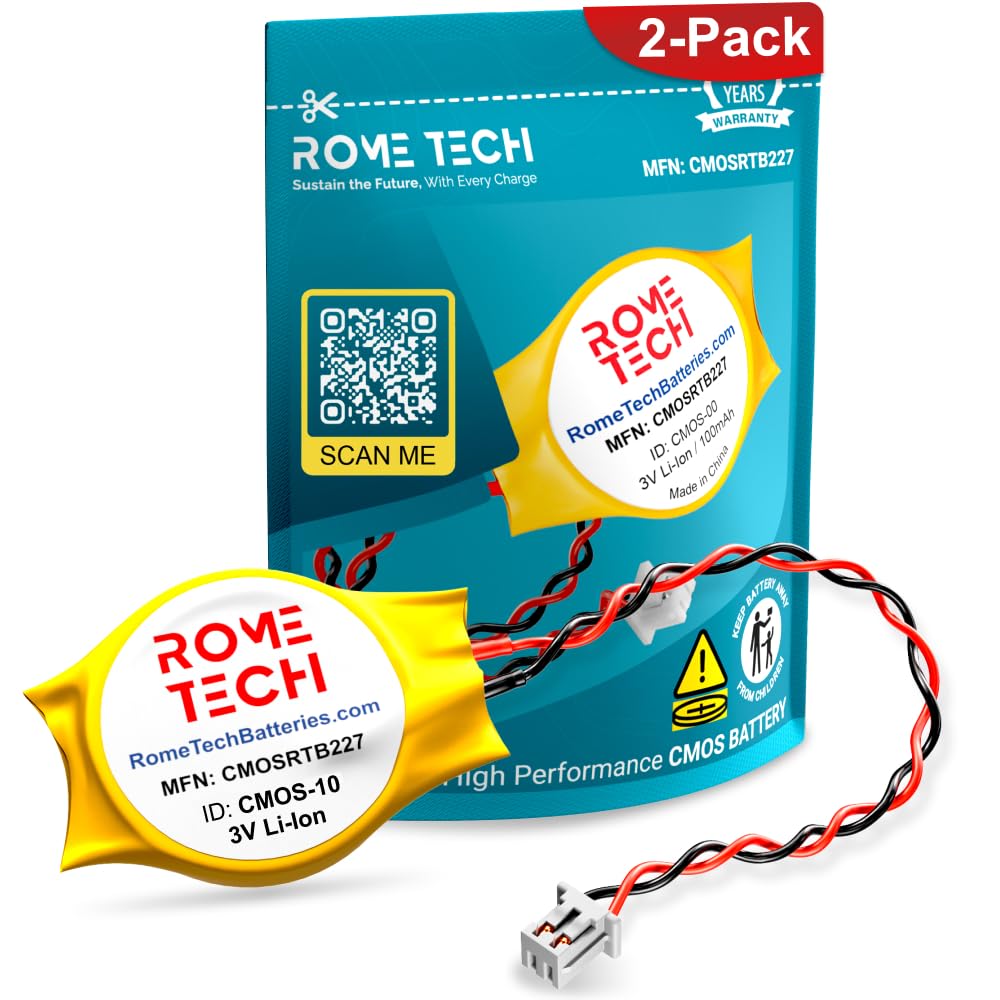 Rome Tech CMOS Battery for IBM Lenovo Thinkpad X270 X300 X301 X240 X240i X250 X260 Yoga S1 - Laptop Backup BIOS RTC 3V CR1632 Battery with 2 Wire