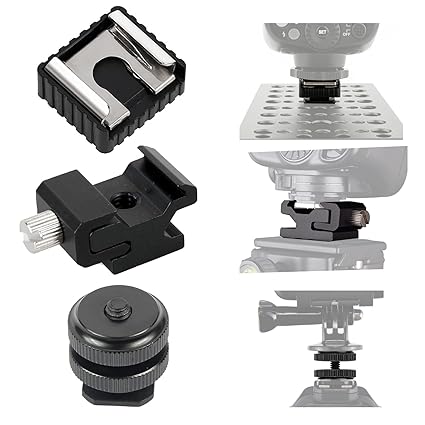 NKSRCP 1/4 Inch Hot Shoe Mount Adapter and 1/4