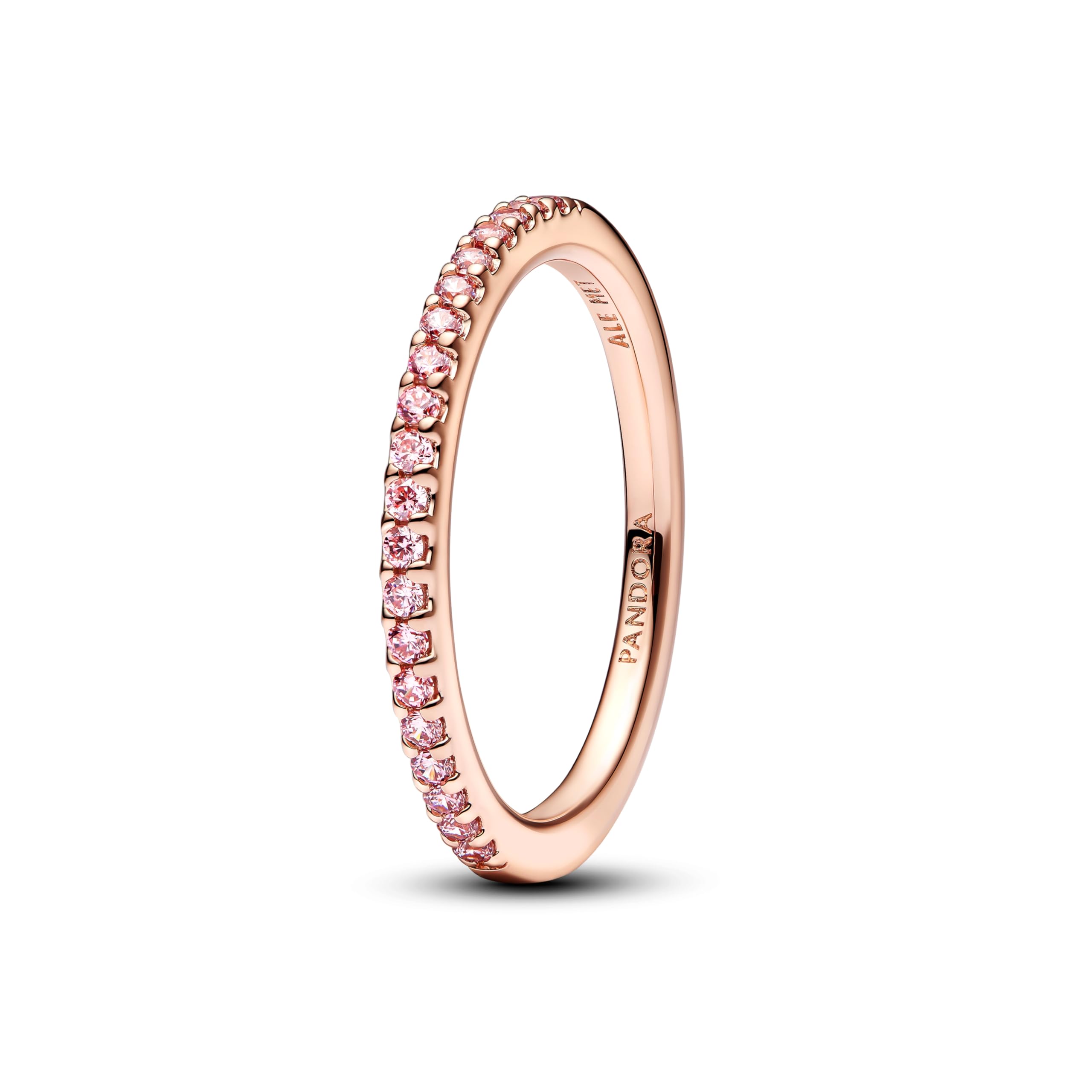 PANDORA Anello da donna scintillante, colore oro rosa, 182999C01, Argento sterling, Zirconia cubica