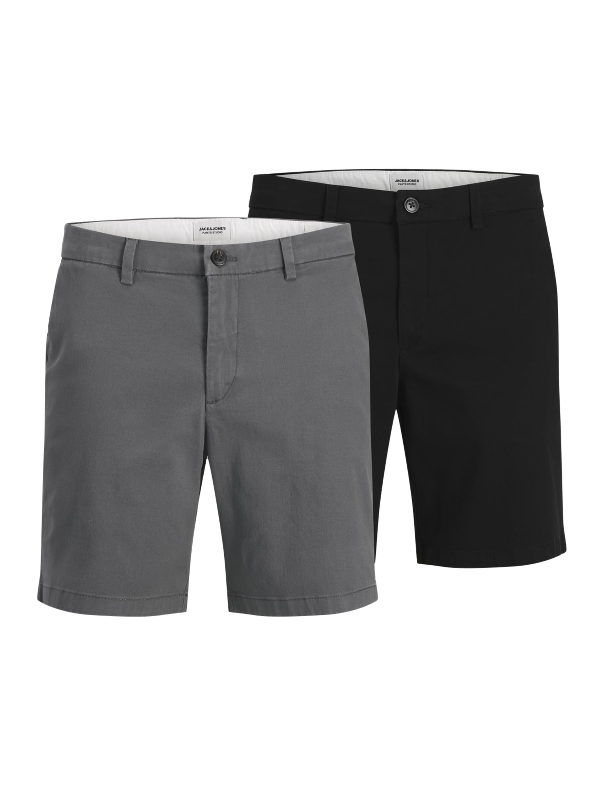 JACK & JONES Jpstmarco Dylan SRT MP - Pantalones Cortos Chinos para Hombre, 2 Unidades, Color Negro, M (Paquete de 2)