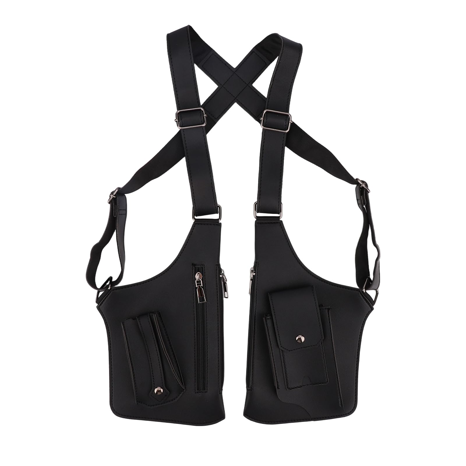 Riñonera de Hombro para Hombre, Bandolera Doble con Correa Ajustable Mochila Antirrobo Funda para Cartera y Teléfono