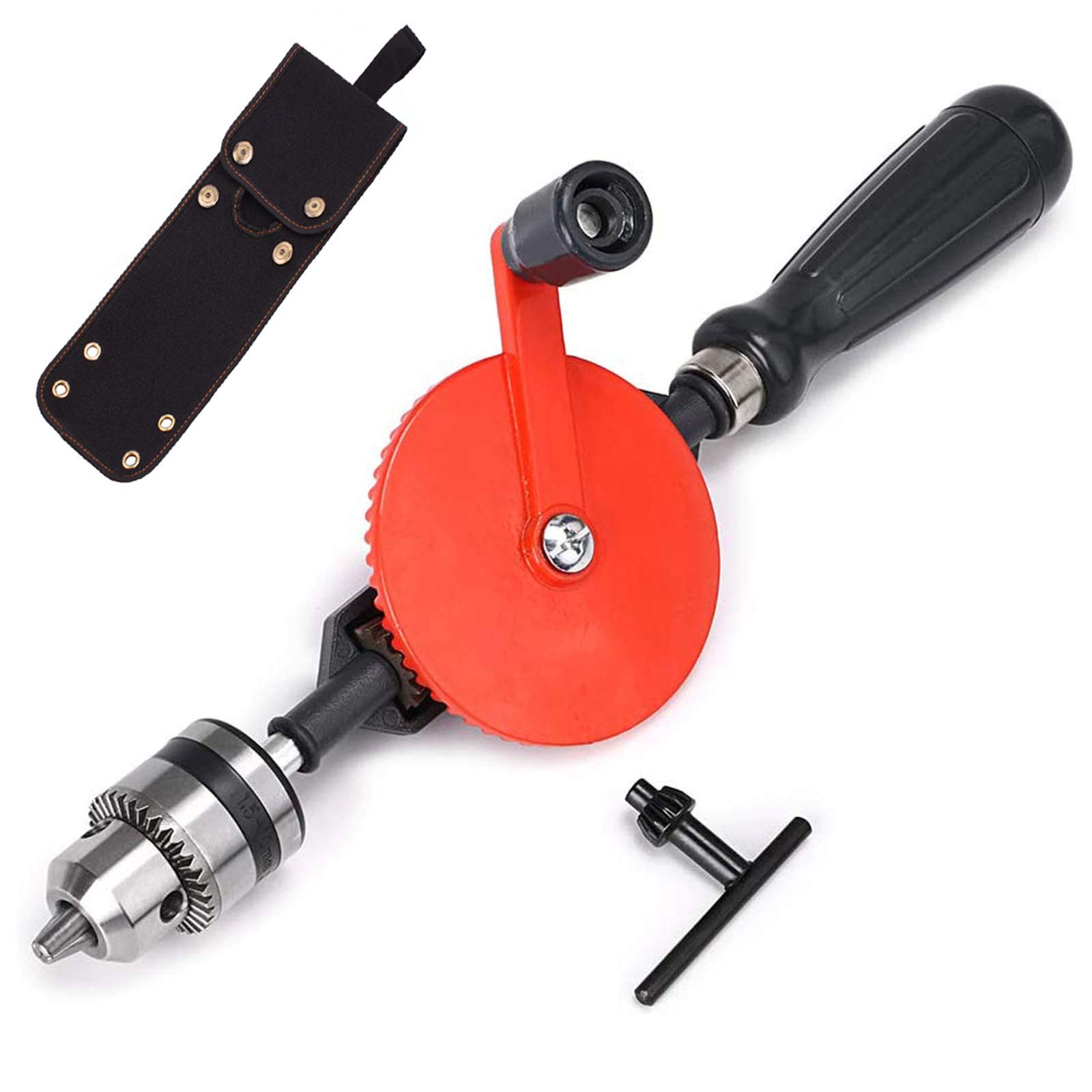 Taladro Manual Para Carpintería, Taladro De Manivela Portátil Mini Taladro Manual Con 3Mm 4Mm Broca Y Bolsa De Almacenamiento, Para Herramienta Manual De Madera Y Plástico,1/4 Inch