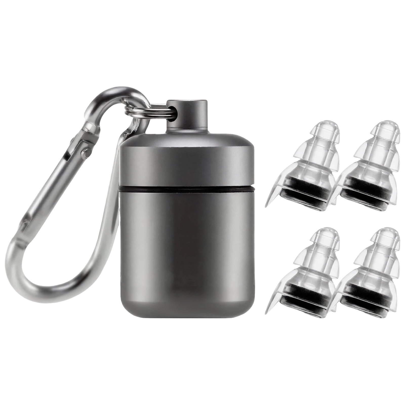 Lot de 4 bouchons d'oreille pour concert, atténuation du bruit, conserve le son original, avec étui en aluminium, réutilisables pour musiciens, concerts, voyages, travail, au quotidien