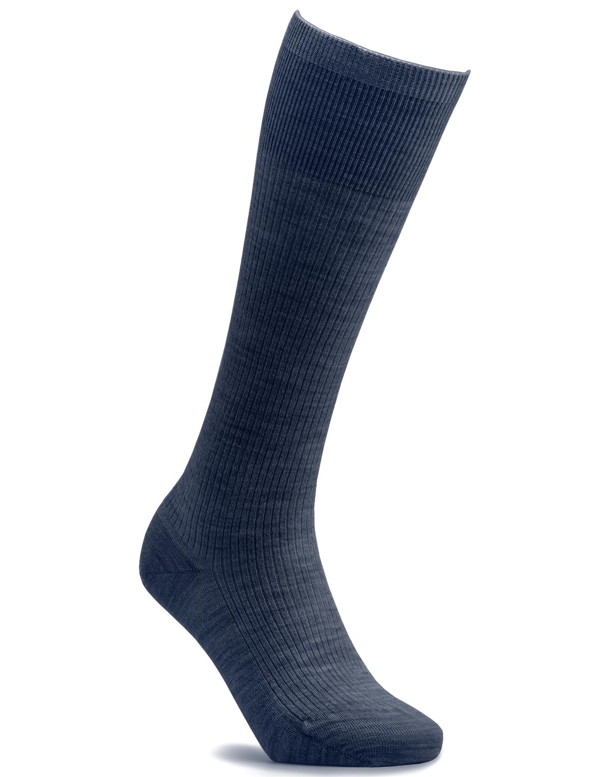 Cosyfeet Unisex Navy Wool-Rich Seam‑Free Knee High Socks - M
