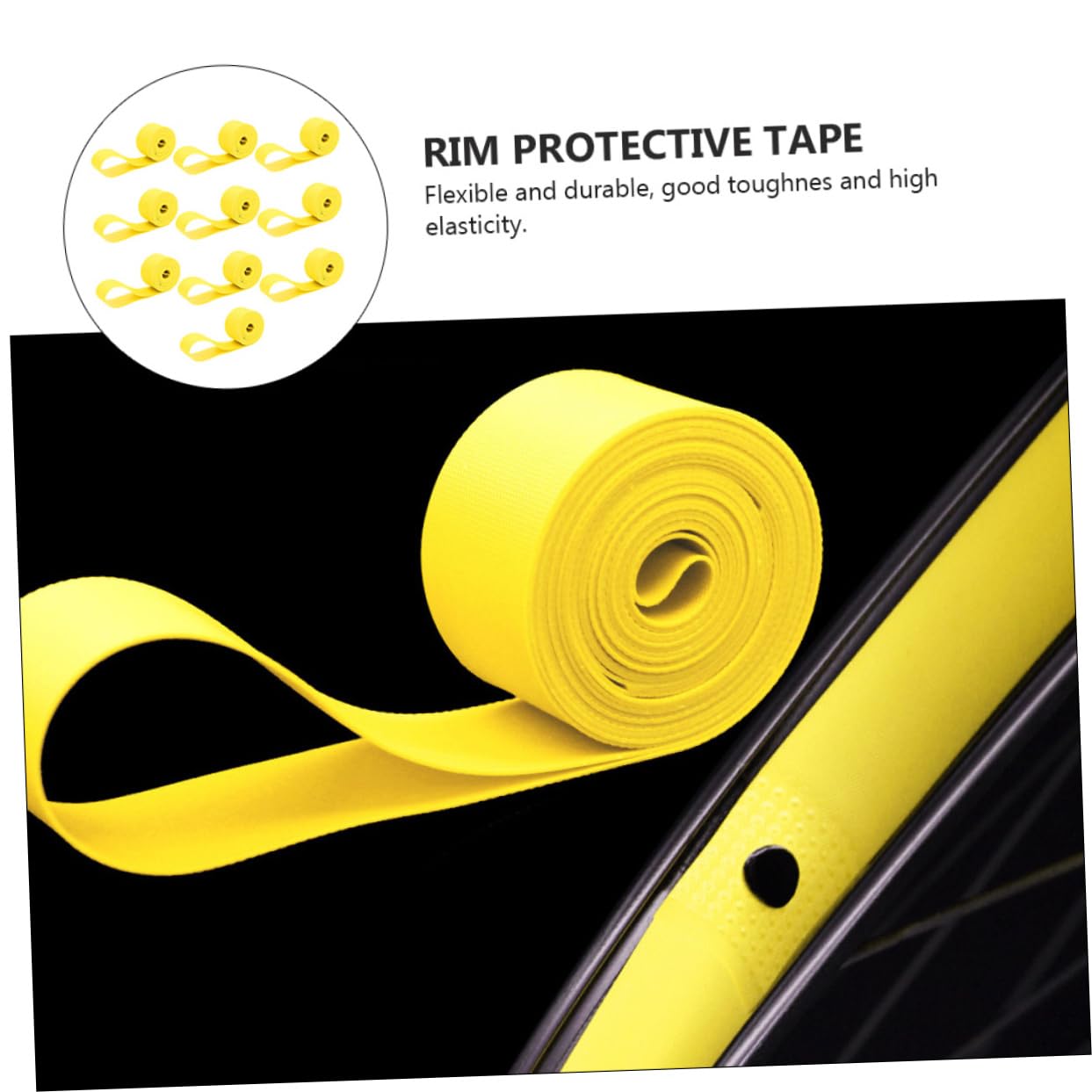 KOMBIUDA 10pcs PVC Rim Strips Protector for Bike Tires Inner Tube Cushion Lightweight and Easy to Use Puncture Resistance for Road and Mountain