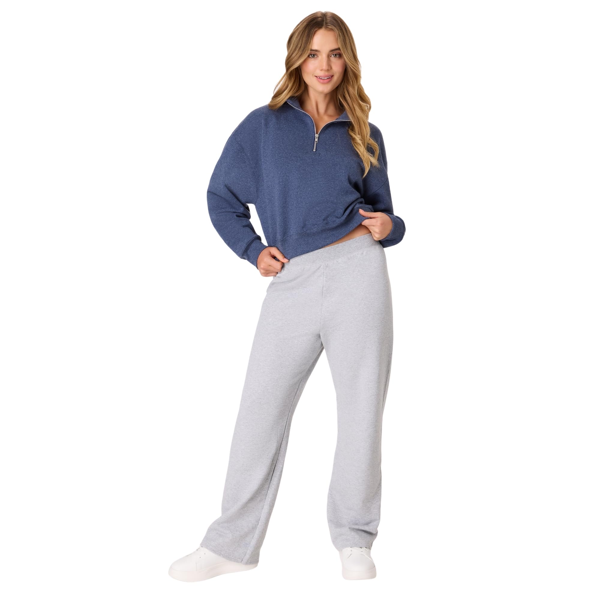 Hanes Women’s EcoSmart Fleece Petite Sweatpants, Open Bottom Sweatpants, Petite, 28.5''