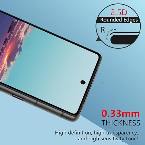 Miniatura 3 de Protector de pantalla de vidrio templado diseñado para Google Pixel 6a 5G, transparente HD, antiarañazos, sin burbujas, compatible con fundas