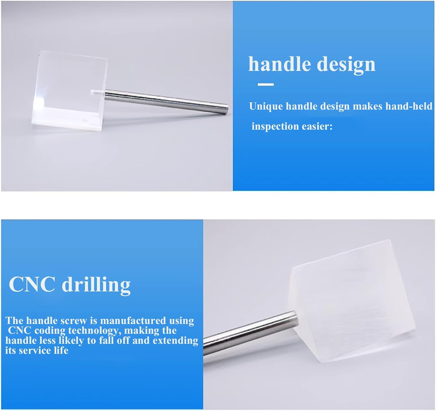 Prism Lens Set with Stainless Steel Handle, Prism Set Ophthalmic Optical Optometry Glass, Used in Optical Shops, Ophthalmic Vision Correction
