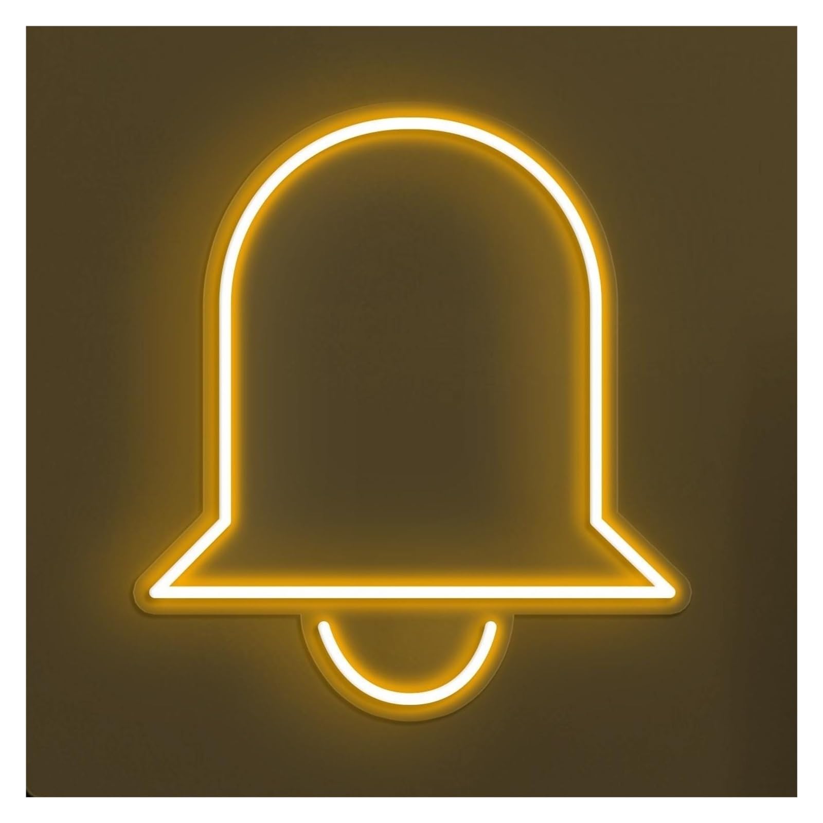 Rongch Yellow Hanging Art Signs Little Bell Neon Sign Handmade, Suitable For Home Wall Decor With Brightness Adjustable 30Cm(Yellow)