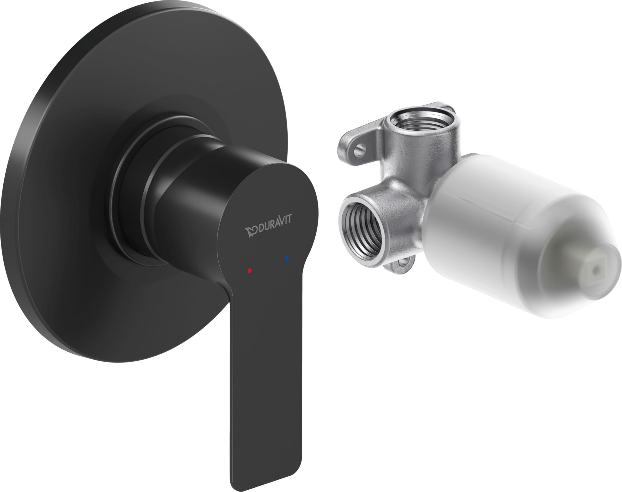 Mitigeur encastré Duravit D-Code noir mat avec rosace ronde DC4210007046