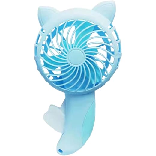 TRENDIVIBE Manual Press Fan Cartoon Mini Portable Cooling Fa