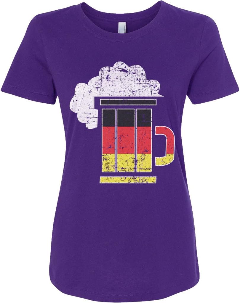 Threadrock Women's Germany Flag German Beer Mug T-Shirt