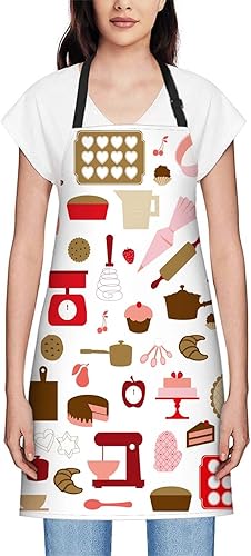 Miniatura 2 de oFloral Delantal de chef de pastelería para cocinar pasteles, delantal ajustable, delantal de chef, unisex, para mujeres y hombres, perfecto para la