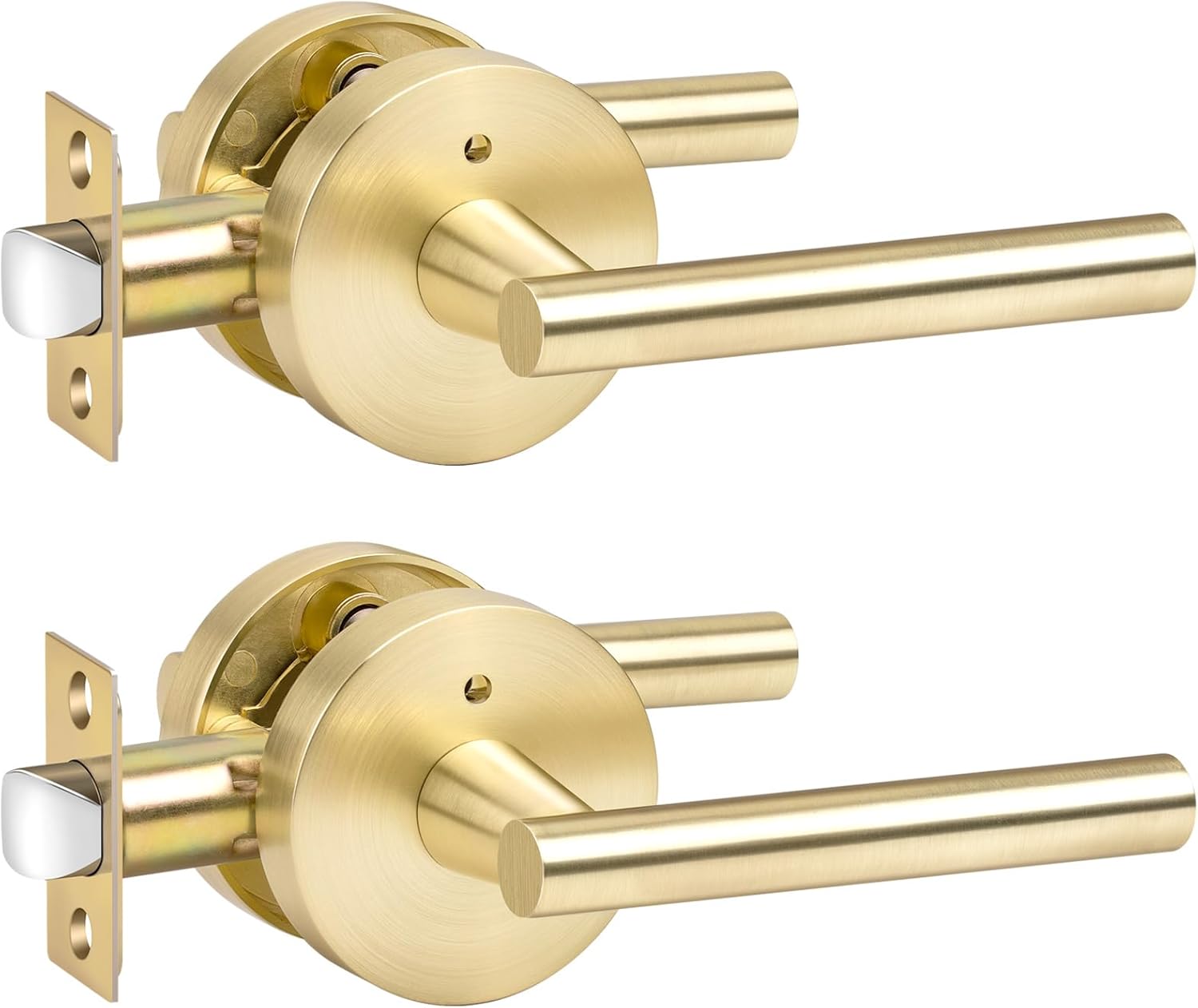 goldenwarm Gold Interior Door Handles, Brushed Gold Privacy Lever Door