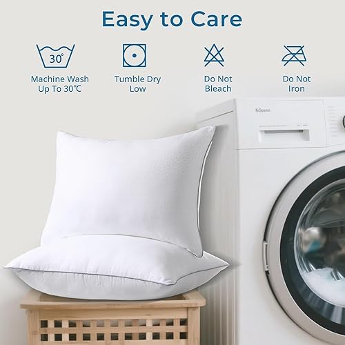 Miniatura 8 de Sasttie - Juego de 2 almohadas tamaño Queen, almohadas de cama para personas que duermen de lado, de espalda y sobre el estómago - Relleno