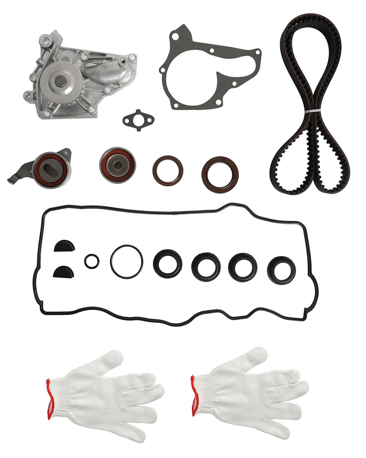 Timing Belt Kit with Water Pump Compatible with 1987-2001 Toyota Camry Celica RAV4 MR2 Solara 2.0L 2.2L 3SFE 5SFE L4 DOHC 16 VALVE Engine # TBK138 TS26199 TCKWP199
