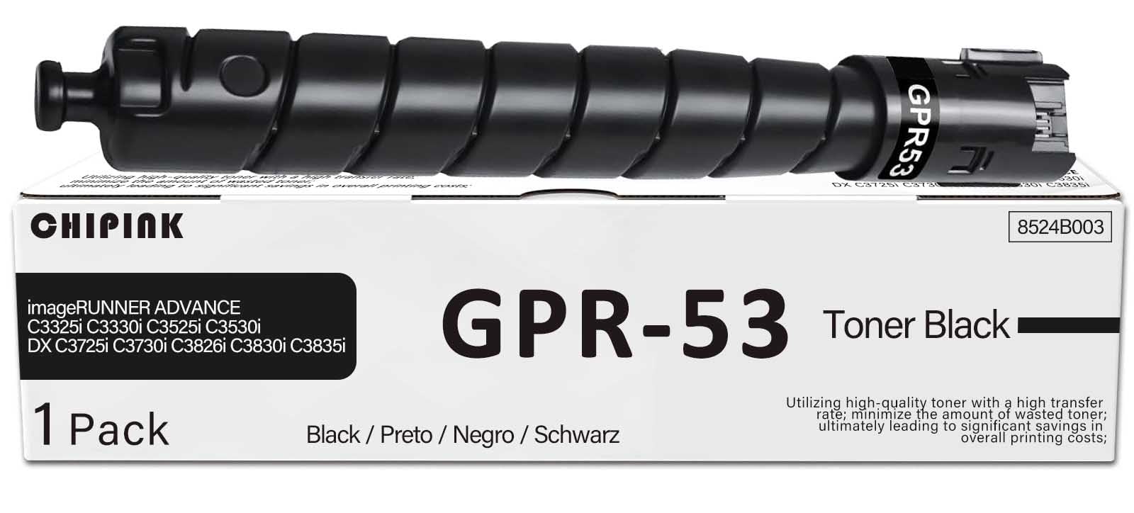 Chipink GPR-53 Black Toner Cartridge Compatible Replacement for GPR53 GPR 53 8524B003 Toner Cartridges for imageRUNNER Advance C3325i C3330i C3525i