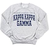 Kappa Kappa Gamma Sweatshirt - Kappa Bold Letters Sorority Crewneck Sweatshirt Ash