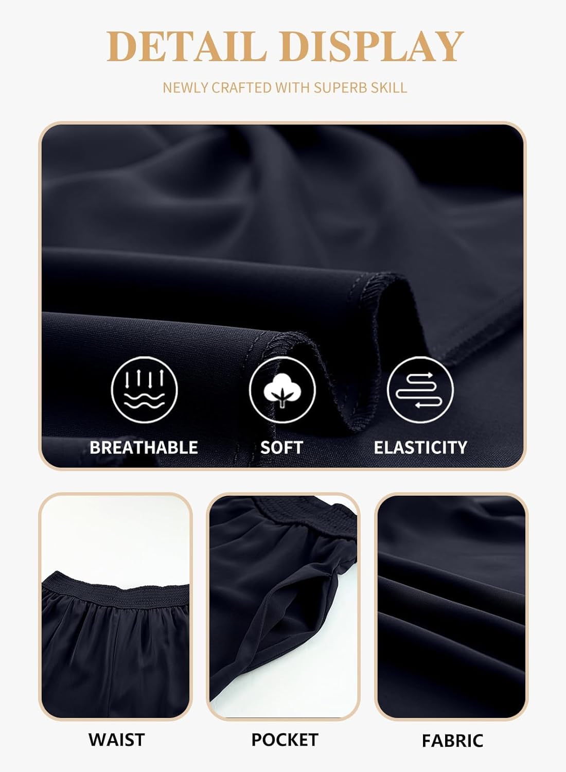 Eytino Women Plus Size Wide Leg Pants Casual Loose Smocked High Waisted Lounge Pajama Palazzo Pants(1X-5X) - Image 5