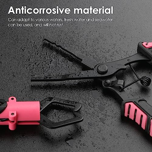 Image of mouhike Fishing Pliers Fish Lip Gripper Fishing Tool Kit Muti-Function Saltwater Fishing Line Cutter Hook Remover with Sheath Lanyard, Fly Ice Fishing Gear Fishing Gifts for Men Women