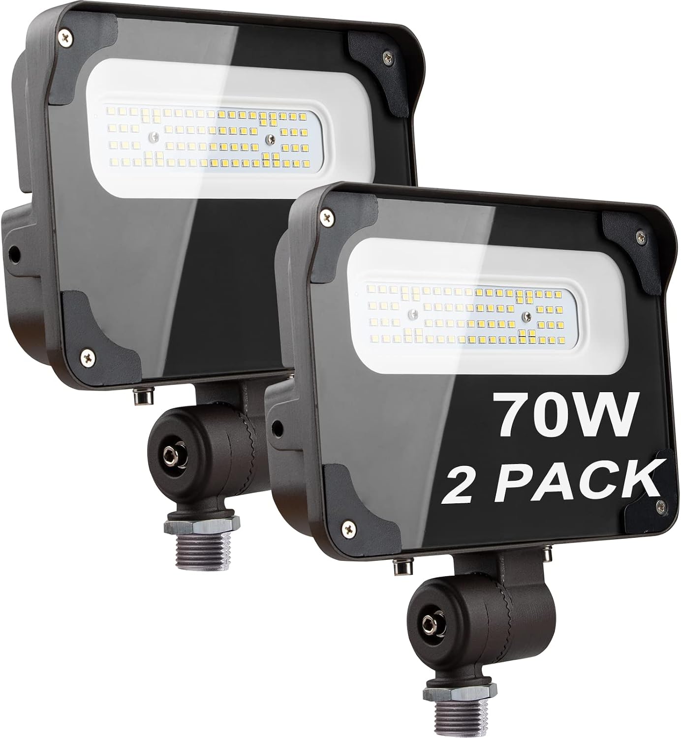 Lightdot 2 Pack 70W Led Flood Lights Outdoor, 5000K 10500LM [Eqv. to 280W HPS/WH] LED Stadium Lights Outdoor, IP65 Waterproof LED Flood Lights for Yard Garage Playground Warehouse, Energy-Saving