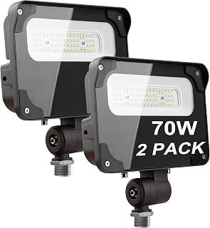 Lightdot LED Flood Light Outdoor Knuckle Mounting Security Lights (70W Eqv 300W) 5000K 8400Lm Daylight Adjustable Angle Super Bright Fixture, IP65 Waterproof Light for Flagpole/Tree/Yards/Advertising Boards/Ballpark