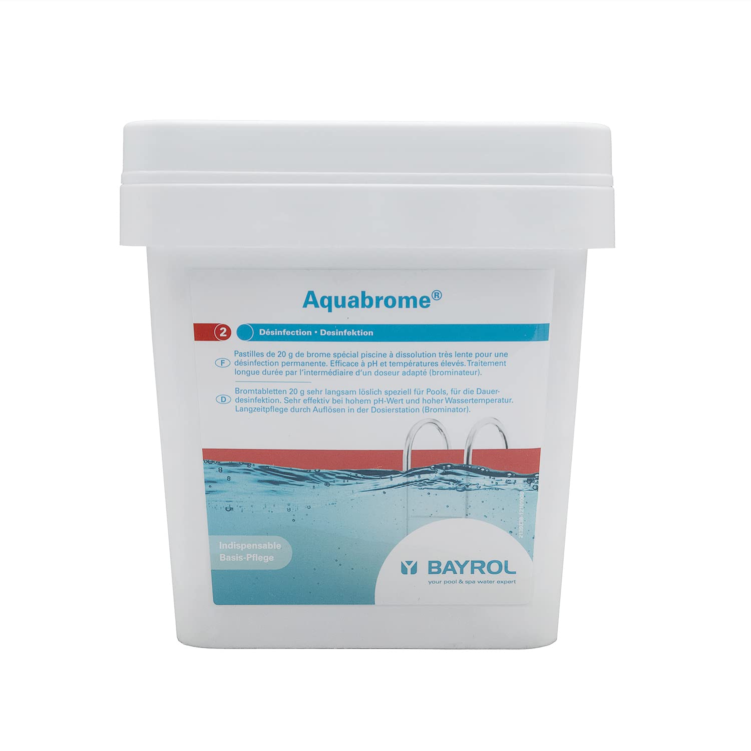 BAYROL AQUABROME Pastilles 20g - 5kg | Brome Lent - Désinfection Régulière - Dissolution Lente + 10 Tests HPS OFFERTS 6 en 1