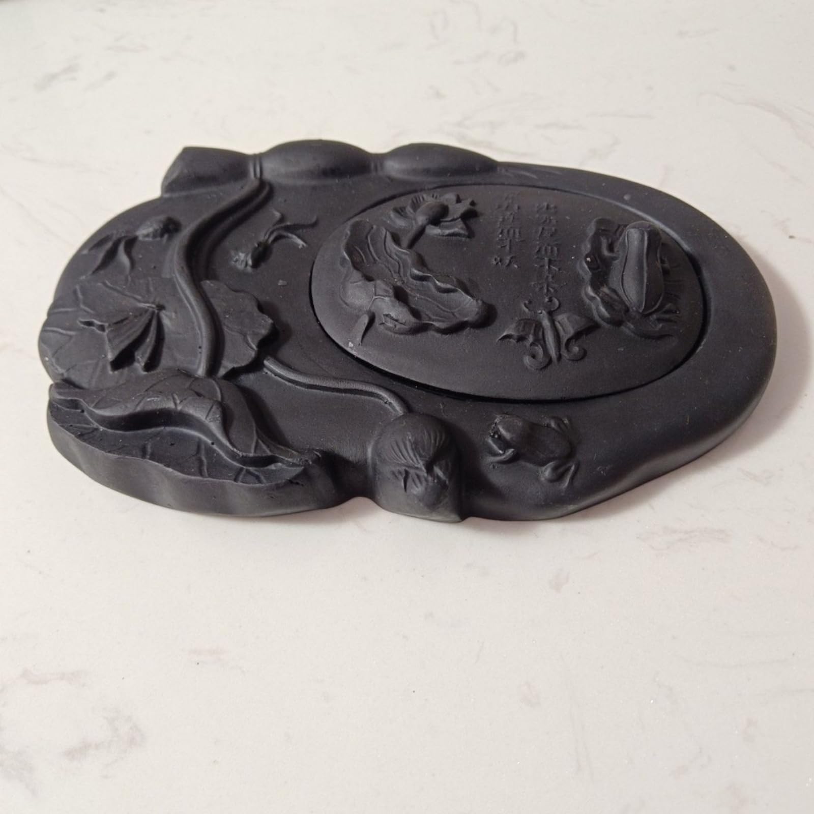 Avec couvercle Pierre à encre style chinois, 22 cm, fournitures de calligraphie pour débutant Inkstone