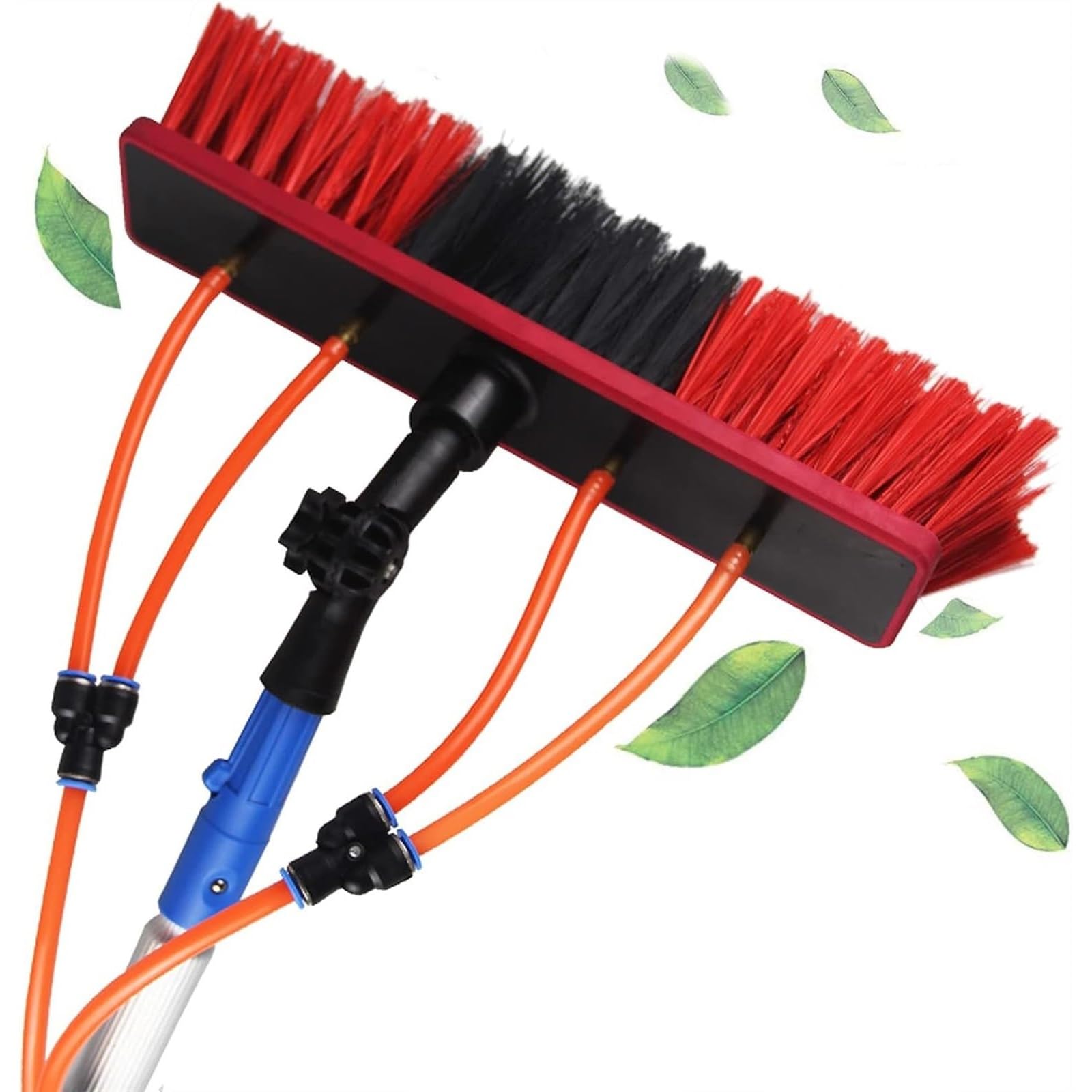 Telescopic Window Cleaning Kit - 35cm Extendable Brush & 5m Hose for Veranda Roof - Streak-Free Shine Cleaning Tool for Effortless Window Maintenance