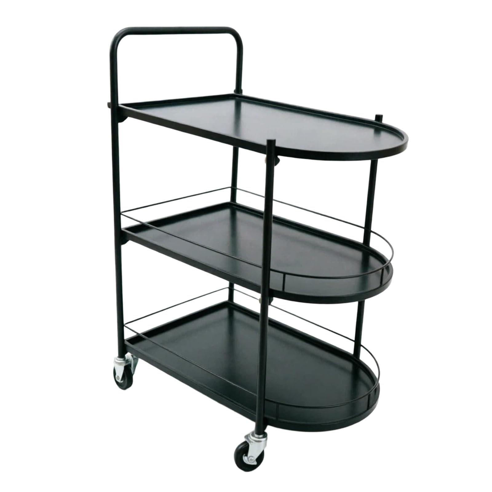 ZYYANSHOP Kitchen Storage Cart Rolling Serving Cart Mobile Beverage and Tea Trolley for Restaurant and Hotel(Black)