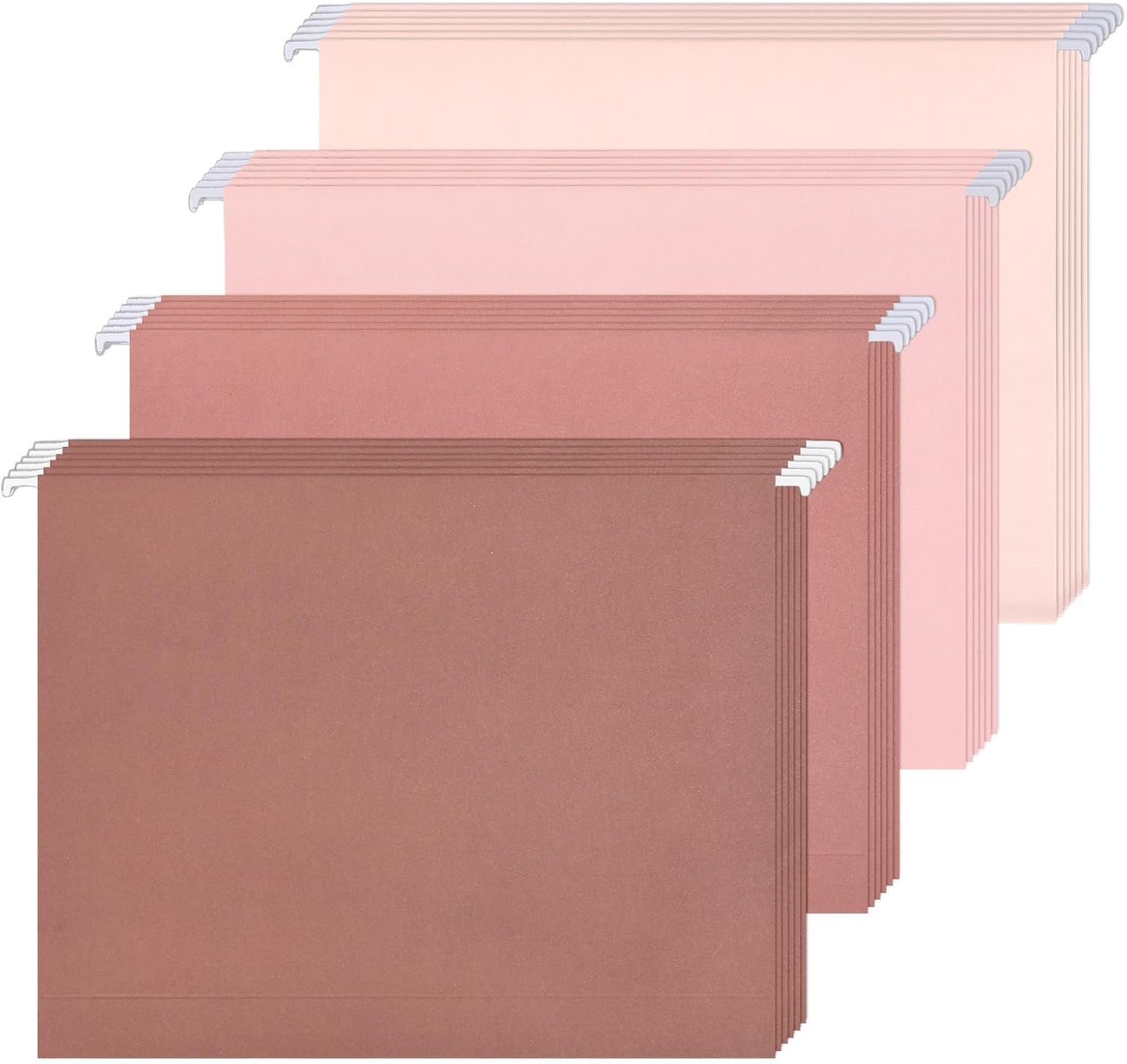 Whaline 36 Pack Dusty Pink Hanging File Folders Letter Size 4 Colors Pink File Pockets with Tab for Home Office Classroom Supplies, 9.2 x 12.8 Inch
