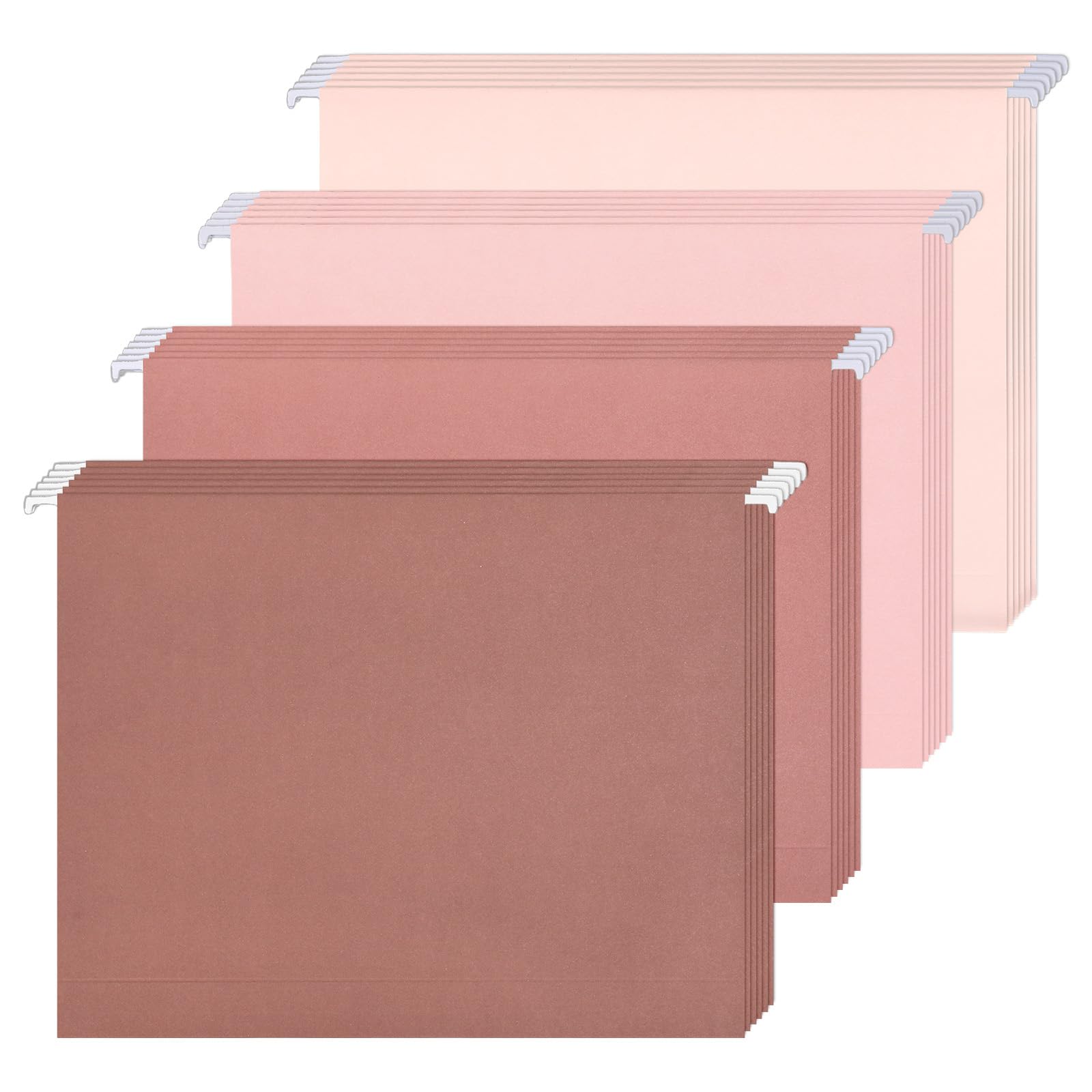 Whaline Hängemappen, Briefgröße, 4 Farben, Rosa, mit Register, für Zuhause, Büro, Klassenzimmer, 23,6 x 31,8 cm, 36 Stück