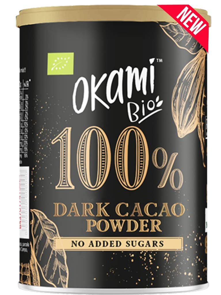 Okami Bio - 100% Cacao Instantané |Sans Gluten, sans Lactose, 100% Végan et Écologique | 250gr