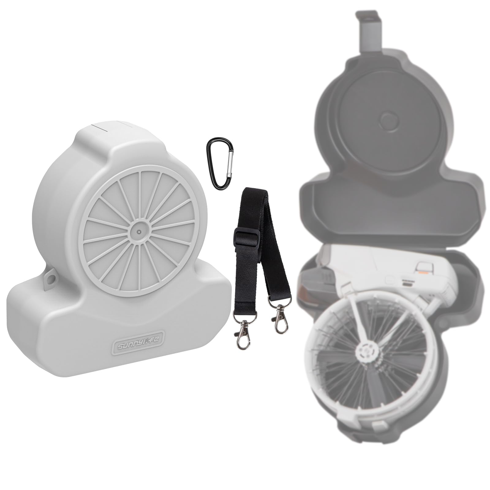 LIBOQIAO Protective Case with Lanyard Shock-proof Dust-proof Portable Carrying Case Plastic Travel Bag for DJI Flip Fly More Combo (GREY)