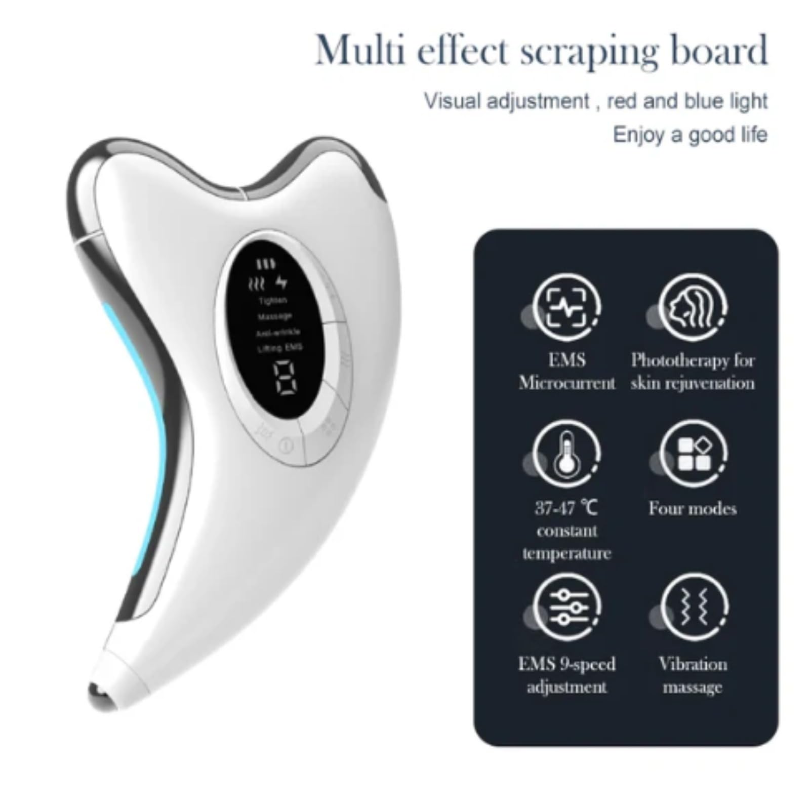 Korons Masajeador Facial,Electric Face Massager with Heat & Vibration,Herramienta De Estiramiento Y Levantamiento De La Piel Antienvejecimiento Para Cara Y Cuello.