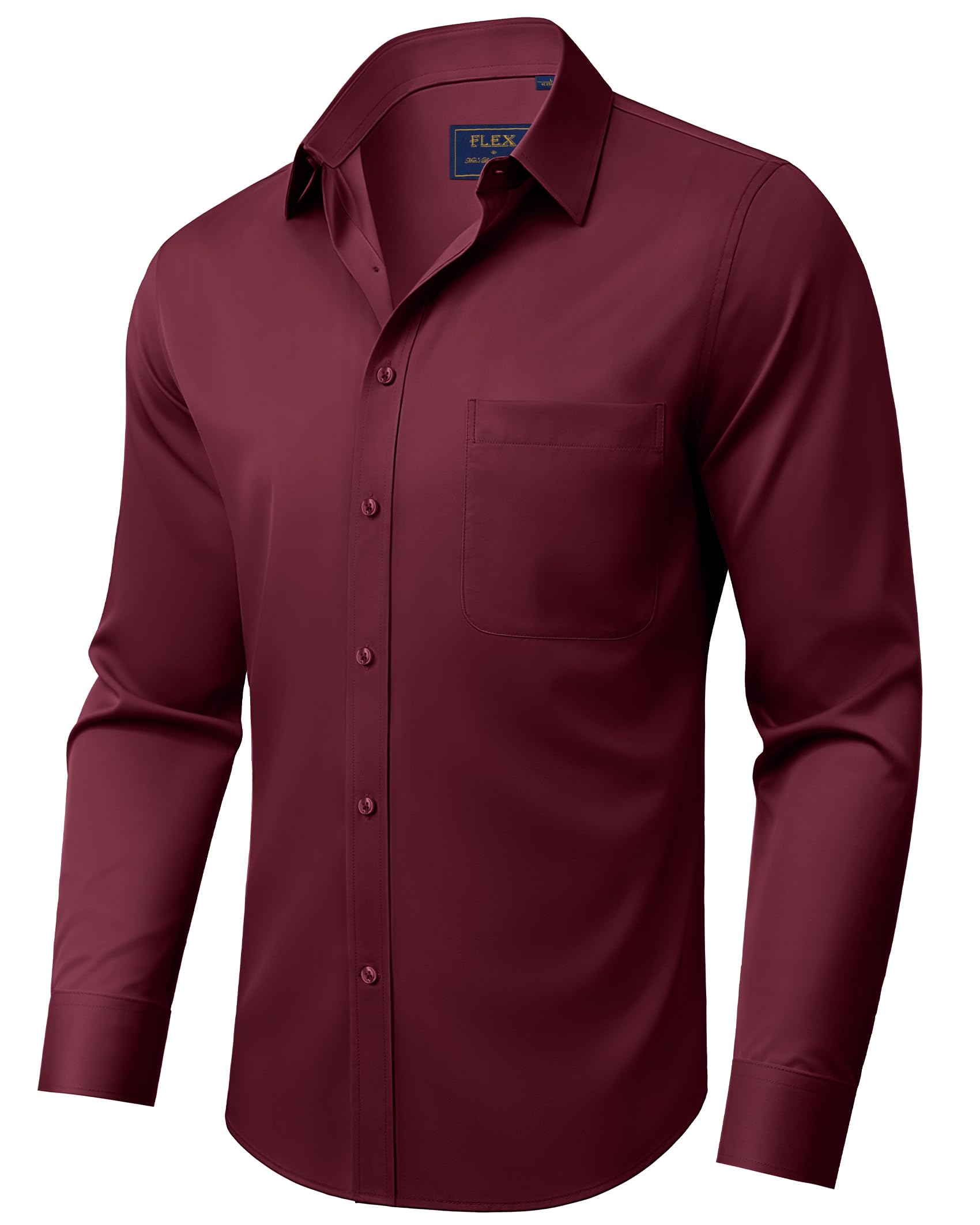 siliteelon Hemd Herren Bügelfrei Business Herren Hemden Langarm Weiss Stretch Anzug Hemd Regular Fit Herrenhemd Baumwolle Freizeithemd Businesshemd Arbeit Hochzeit Party mit Tasche