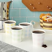 Vista 2 de Sparkle and Bash Gingham Cups - 100 Pack, 4 oz, Pastel Gingham - Mini Disposable Paper Cup for Espresso Shots - Pastel Disposable Coffee Cups Pastel