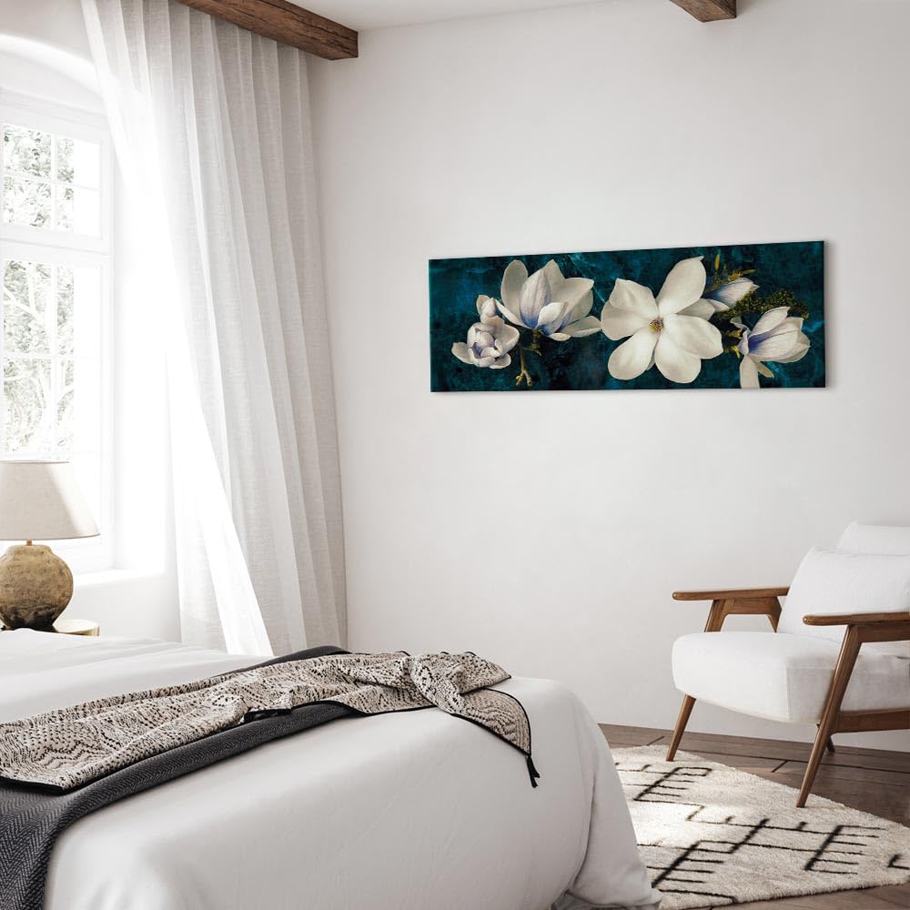 Quadro Acustico Fonoassorbente Murando Con Stampa Orchidea, 135x45 Cm, Tela Su Telaio In Legno Con Schiuma, Pronto Da Appendere