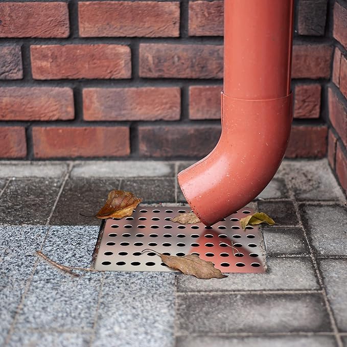 Lime Shop 2-Pack 15x15 Centimeter Rustproof Stainless Steel Swirl Drain Covers - Hopper Lids - Outdoor Drain Cover - Metal Drain Covers Outdoor