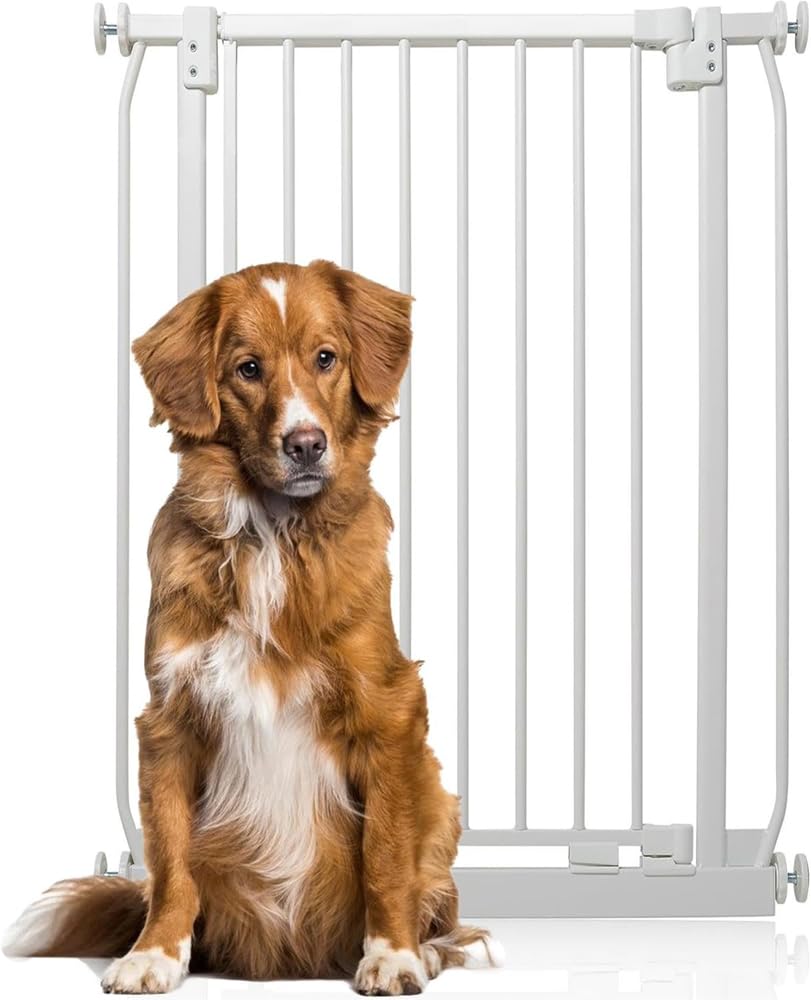 Bettacare Extra Tall Elite Dog Gate, 71cm - 80cm, Matt White, Extra Tall 96.8cm in Height, Pressure Fit Pet Gate for Dog and Puppy, Pet and Dog Barrier, Easy Installation